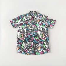 O'NEILL Floral Pattern Hawaiian Style Shirt Polyester-Cotton Blend Size M