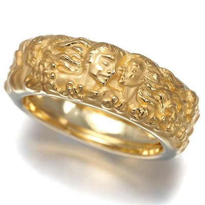 Auth Carrera y Carrera Ring Adam & Eve US5 18K 750 Yellow Gold