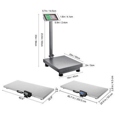 Uimoso 660/880/1100lbs Digital Floor Platform Scale Shipping / Livestock Scale