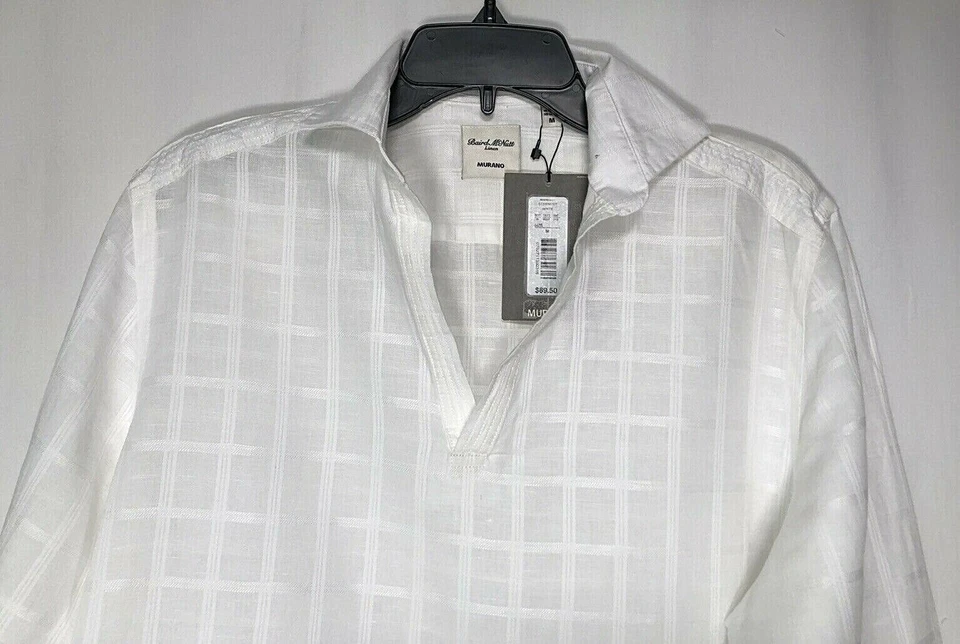 Camisa pulóver mediana para hombre Baird McNutt de lino/algodón de Murano, nueva con etiquetas Foto 2 de 4