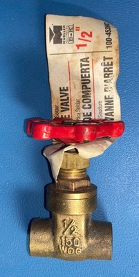 Brass Gate Valve 1/2'' Female 200 WOG 100-453HC NOS Mueller B & K  Free Ship