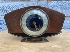 Vintage Metamec Mantel Clock Teak With Brass Detail Made in England  Not Working