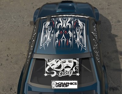 Roof Decal Style 1 Custom Racing decals drift Decal Sticker Banner JDM Drifting