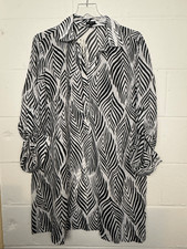 Talbots Woman Zebra Print Sheer Flowy Resort Tunic Shirt Dress 1X 16W-18W NWT