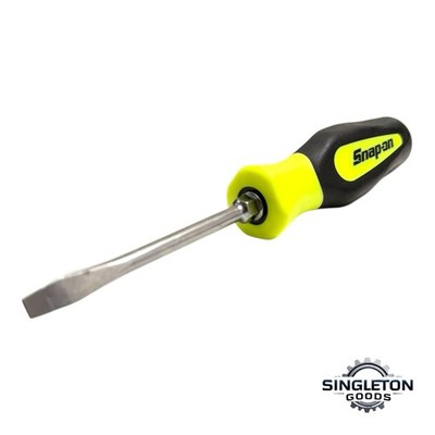 Snap-on Tools NEW SGD4BHV 1/4'' Flat Tip Head Hi-Viz Soft Grip Screwdriver USA