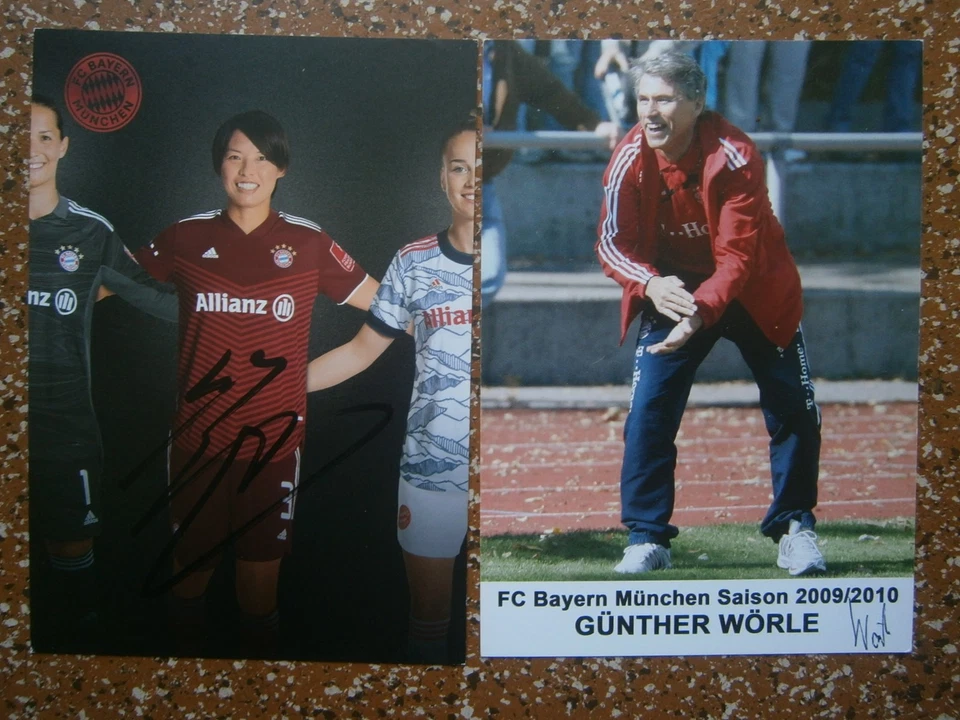Frauenfußball - Bildautogramme - Saki Kumagai + Günther Wörle - Bayern München - Bild 1 von 1