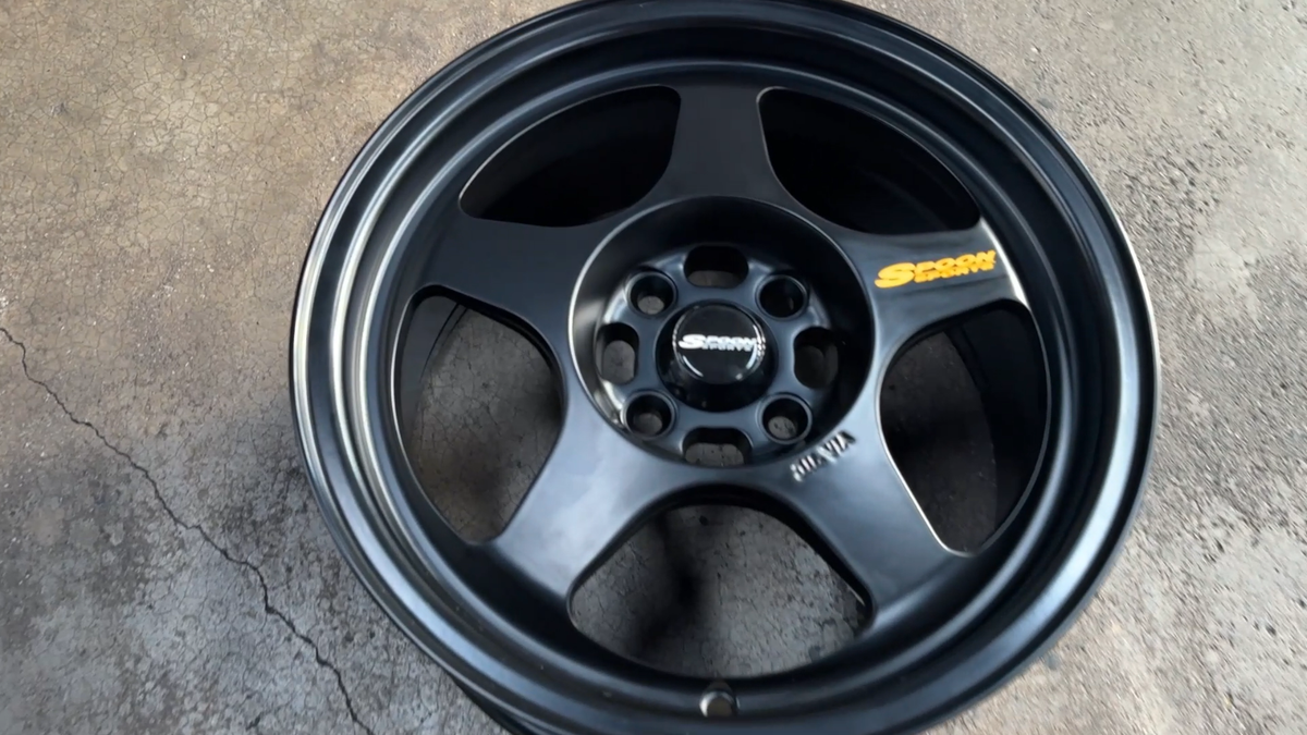 New 15x7 ET35 XOX Spoon BLACK Rim Honda Fit Jazz 4x100 (4 Wheel