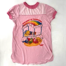 Vintage 1983 Pink Rainbow Brite Girls Pajama Sleep Dress PJs Sz XL