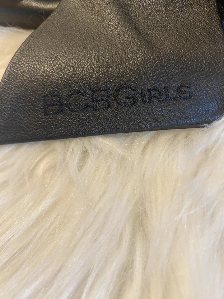 BCBG Women’s Black Leather Clutch Bag / Evening Purse with Bow Detail - Image 3 of 4