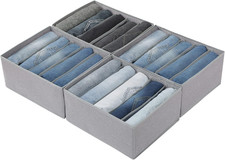 4-Pack Closet Pants and Jeans Organizer with 5 Grids for Deep Drawers