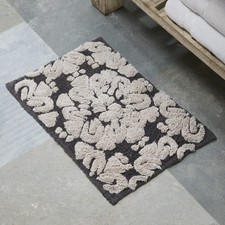 Better Trends Medallion Tufted Bath Mat Rug 100 Cotton 24" x 40", Charcoal