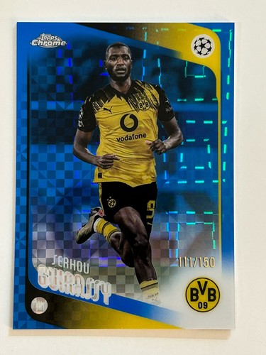 Serhou Guirassy 2026 Topps Chrome UEFA (SSP,SN) Blue XFractor #’d 111/150