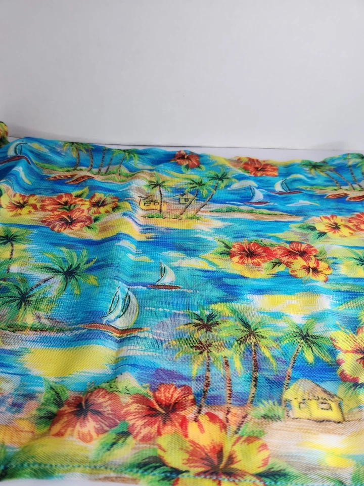 Traje de Baño Falda Sarong Transparente Hawaiana De Colección Cubrir Estampado Floral Isla 40x15 Foto 3 de 4