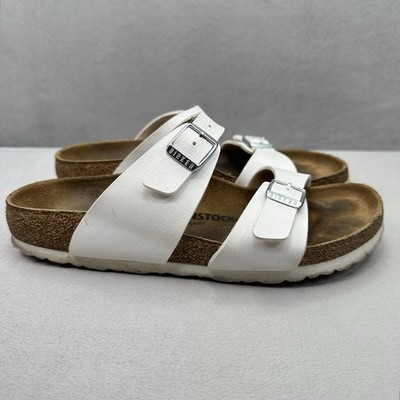 Birkenstock Sydney Womens Size 8 (EU 39) Sandals White Briko-Flor 2-Strap Slides