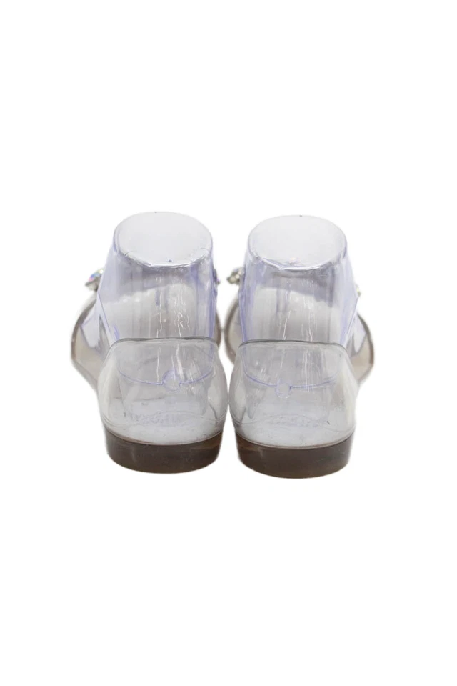 Stuart Weitzman Womens Jeweled Slide On D'orsay Sandals Clear Size 9 Medium - Image 4 of 4