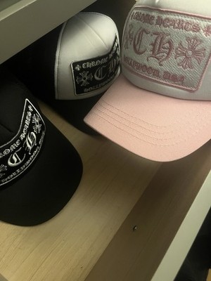 Chrome Hearts CH Hollywood USA Mesh Back Trucker Hat Black One Size Logo