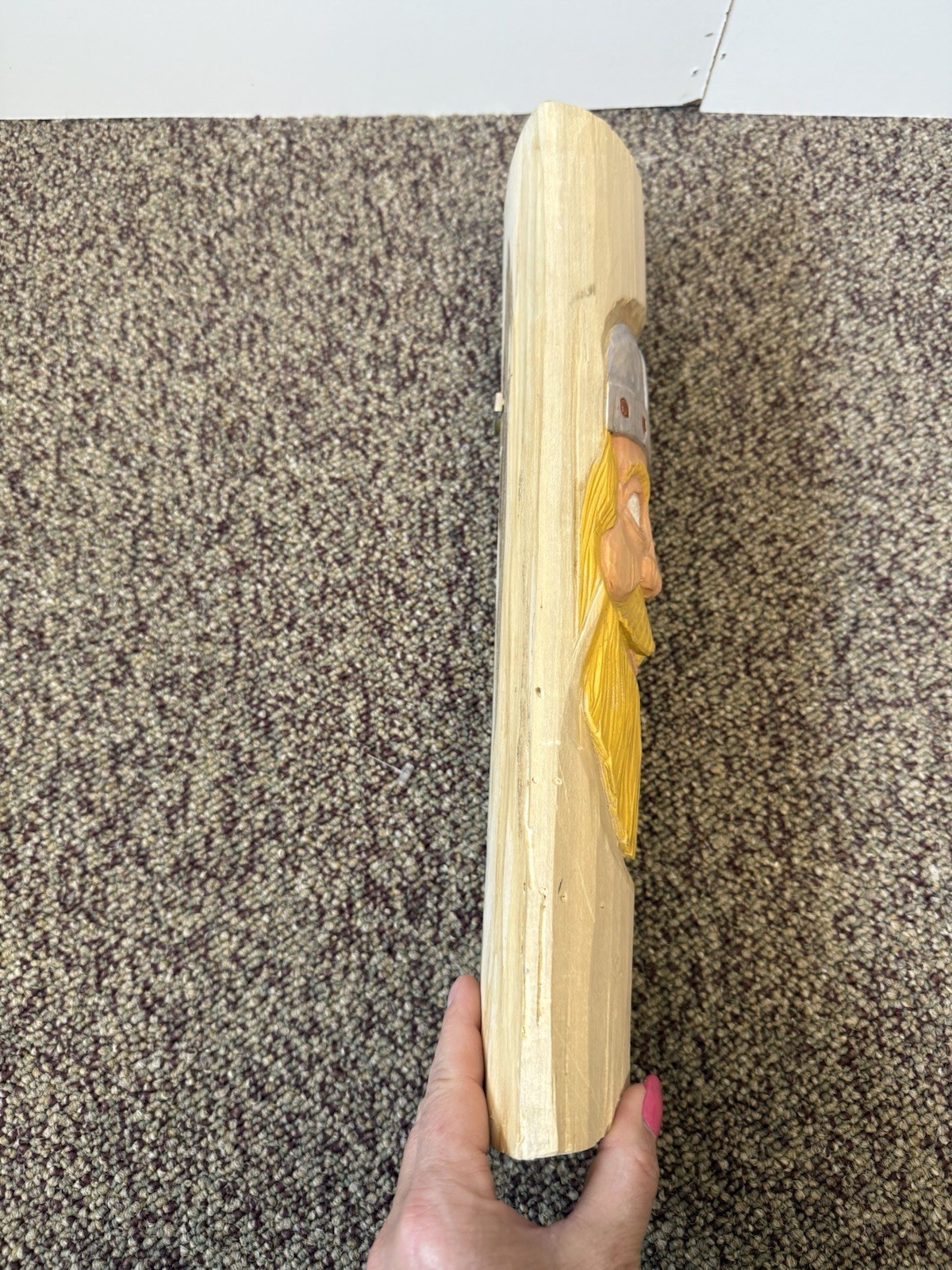 Viking Hand Carved Wooden Wall Hanging Nordic Minnesota Thor Blonde