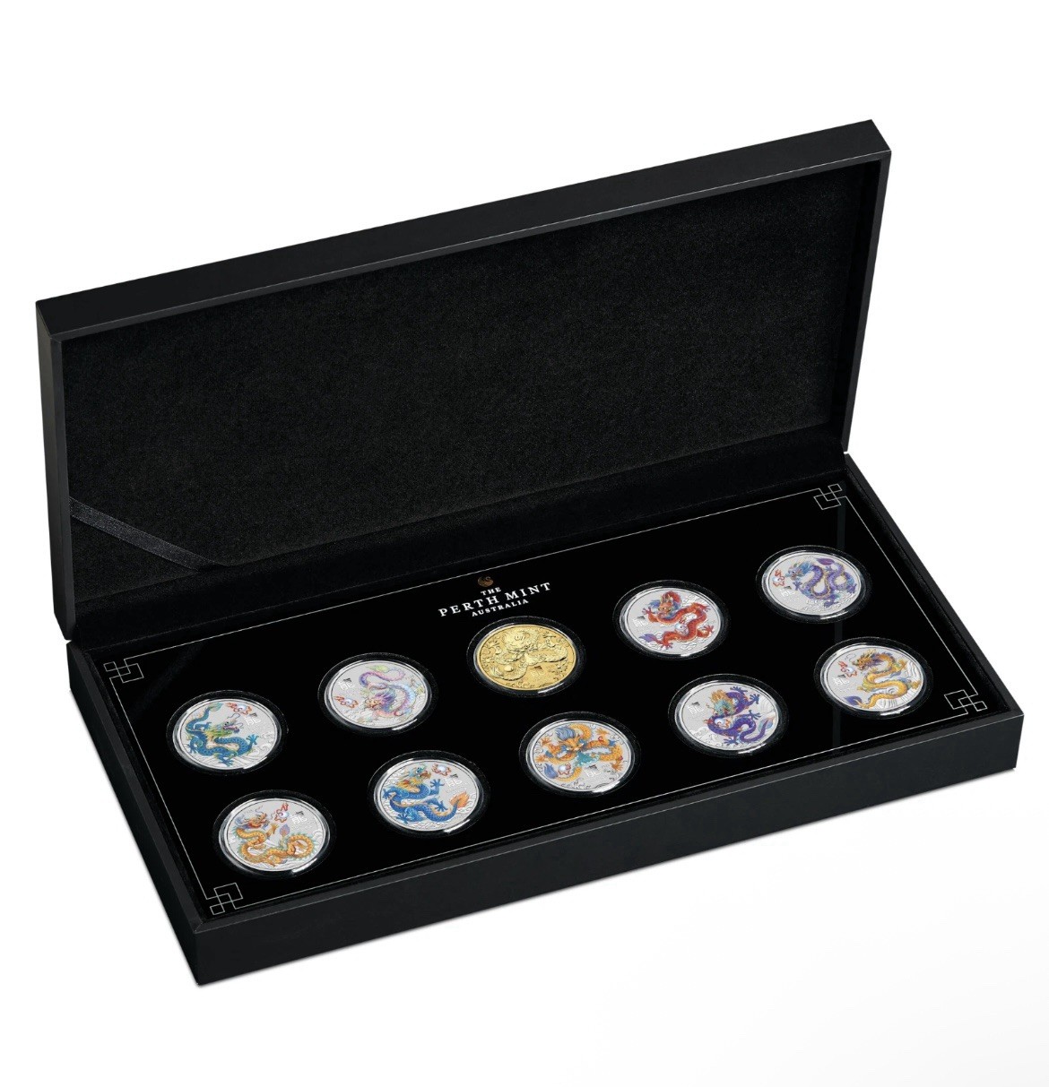 2024 Perth Mint Lunar Year Of The Dragon Set Of 10-1/2oz .9999 Fine Silver Coins