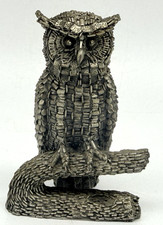 Vintage Honeywell Hudson Pewter Owl ‘Computer Chip Tech’ Statue Figurine 3”