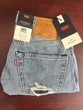 Rare Levi's Premium Big E 501 Original Fit Selvedge Blue Jeans Men's Size 29X30