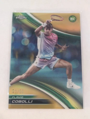 Flavio Cobolli 🇮🇹 (RC | #/50 Gold Refractor) -- 2025 Topps Chrome #48 | ROOKIE