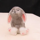 Fenton Opal Satin Natural Grey Hand Painted Lop Ear Bunny Special Order 2003 888