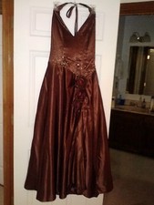 Brown Formal Women's Dress Size 8 US 39 EU Next Eve Haulter Style Top