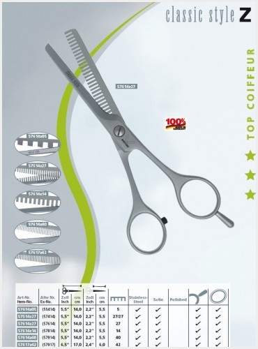 Tijeras adelgazantes Kretzer Classic 57614z27 5,5" / 14 cm - Prof. con 27 dientes - Imagen 2 de 2