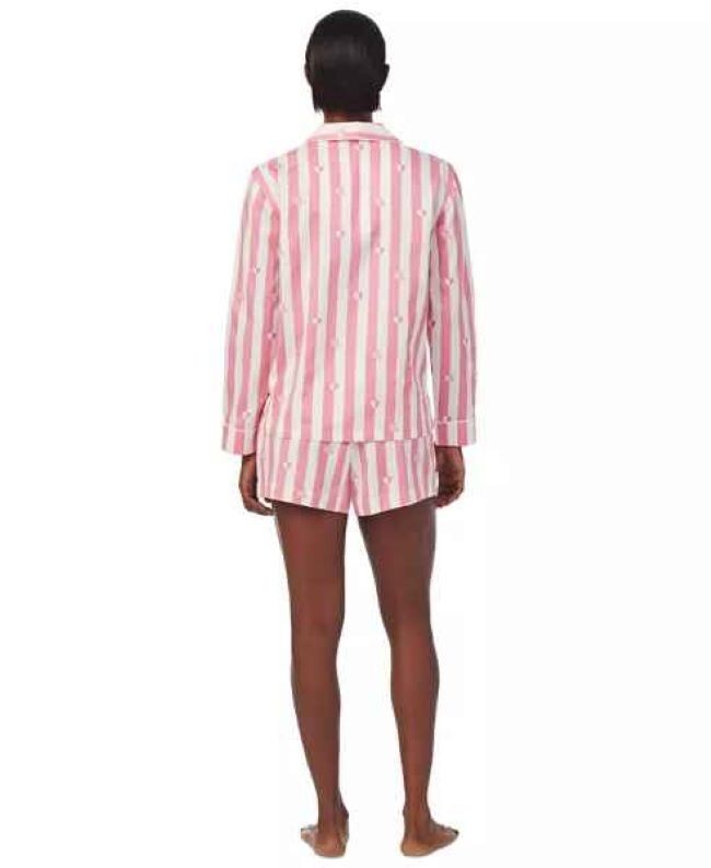 Pijama Ralph Lauren De Algodón A Rayas - Rosa Rayado, Conjunto Cómodo