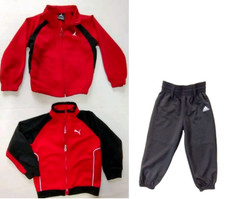 Lot of 3 - Nike Air Jordan Red Full Zip, Puma Red Jacket  Adidas Pants Boy's 2T