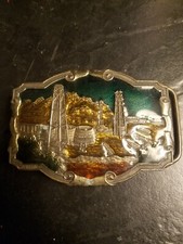 Vintage Multi Color crude oil Belt Buckle