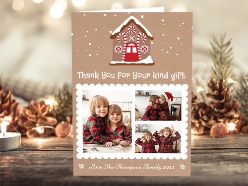 Tarjetas de agradecimiento de Navidad personalizadas, fotos notas de agradecimiento de Navidad de niños - Imagen 32 de 88