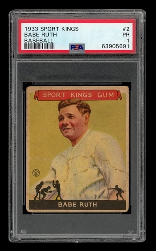 1933 Sport Kings Set-Break #  2 Babe Ruth Baseball PSA 1 PR