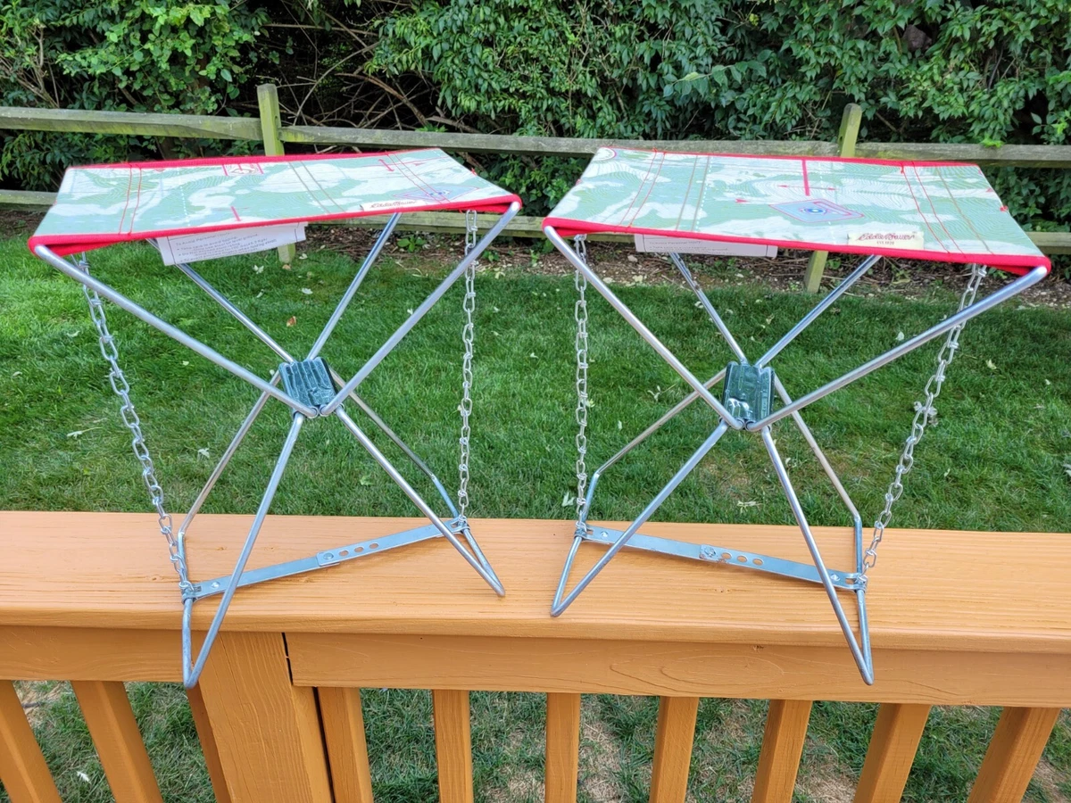 Eddie Bauer Folding Camp Fishing Chair Green Woodsy Canvas Seat
