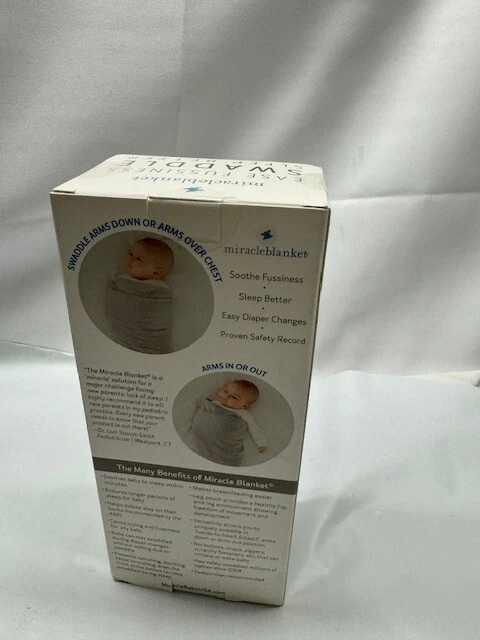 Miracle 毛毯襁褓包新生儿婴儿至 14 周-蓝色雪佛龙 — 第 4/4 张图片