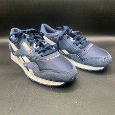 Reebok Classic Nylon Suede Running Shoe Sneakers Athletic Trainer Navy Mens 8