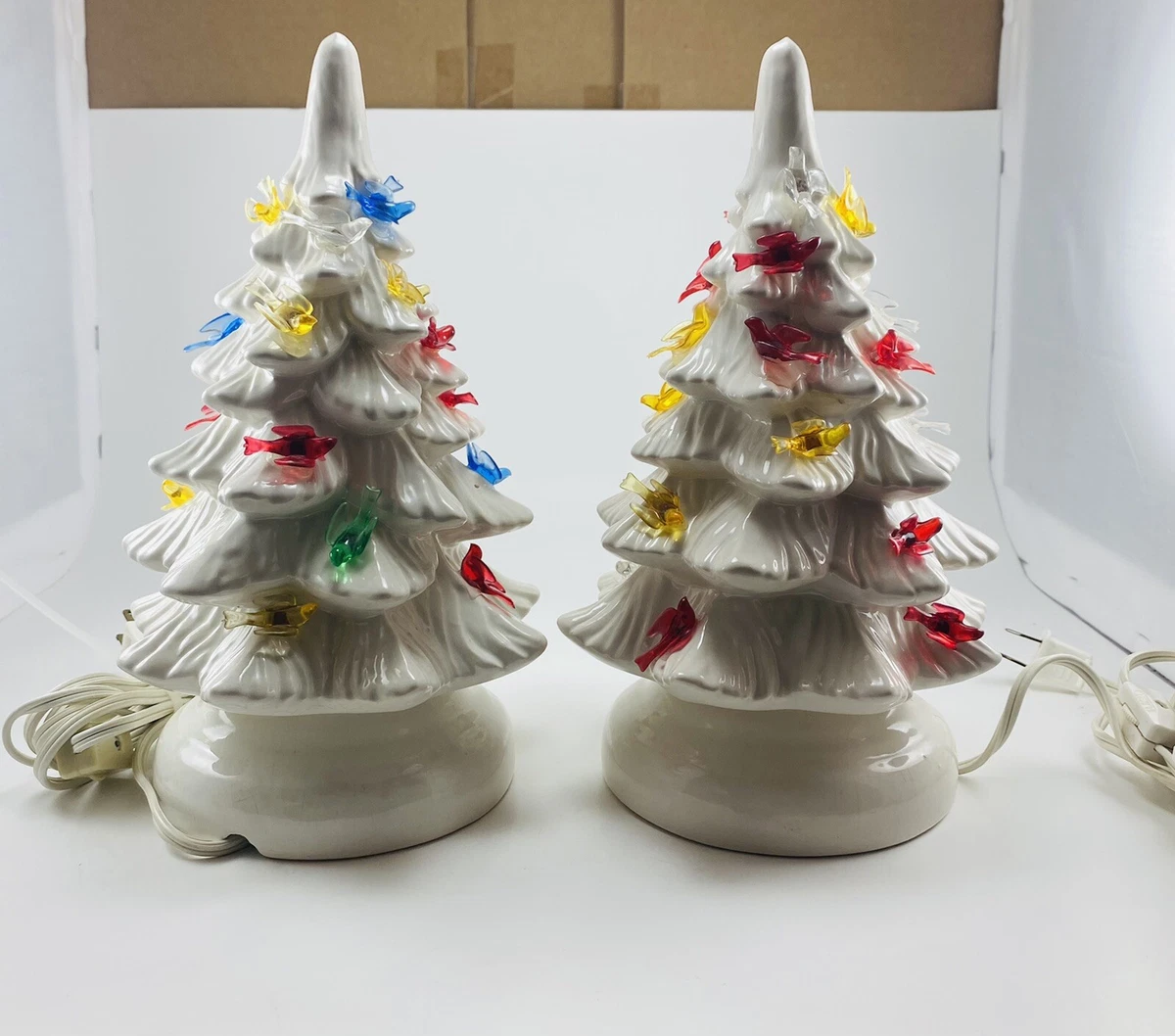 Vintage ceramic christmas tree cheap with bird lights
