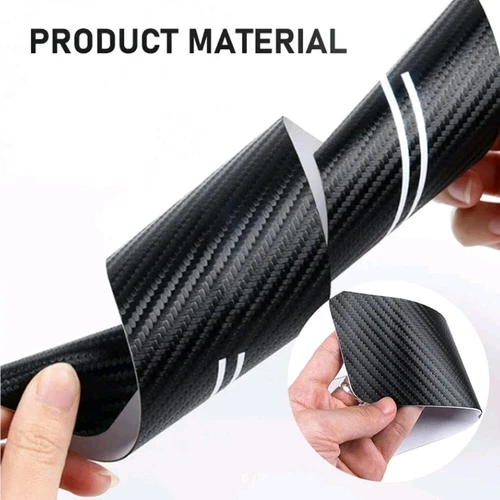 4x Carbon Fiber Leather Car Door Plate Sill Scuff Cover Sticker Protector Red - Bild 7 von 10