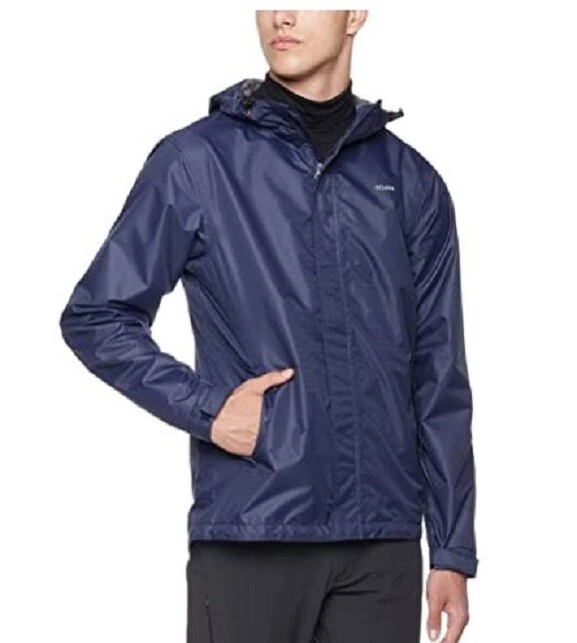 NEW 5Oaks Men's Rain Jacket Waterproof Raincoat Hooded Packable Anorak Medium