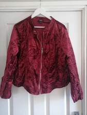 Torrid Burgundy Velvet Moto Jacket With Laced Up Details Sz L Bust 46"
