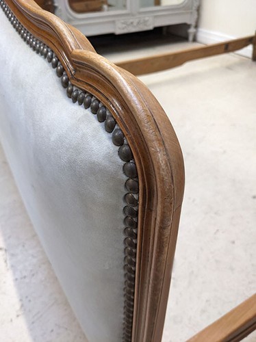 VINTAGE FRENCH UPHOLSTERED DOUBLE LOUIS XV BED - Bild 8 von 8
