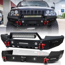 Aaiwa For 1999-2004 Jeep Grand Cherokee Wj Frontrear Bumper Wwinch Platelight
