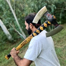 34" Double Headed Large Berserker Viking Axe Hand Forged Two Handed Big Dane Axe