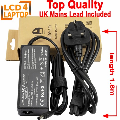 For Toshiba Satellite P200D-10P Laptop AC Adapter Charger Power Supply +Cable - Picture 2 of 5