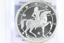 2009D Daniel Carr UNA 100 AMEROS - Riding Liberty -1oz Silver Proof Finish