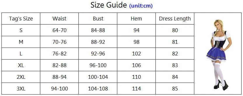 Ladies Oktoberfest Beer Wench Costume Bavarian Octoberfest Dirnl Fancy Dress - Image 2 of 4