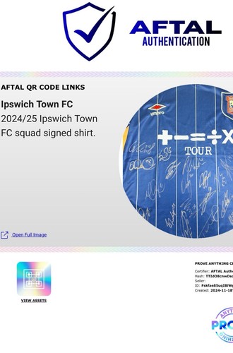 Ipswich Squad Signed Shirt COA VIDEO PROOF AFTAL Jersey RARE DELAP MORSEY HIRST - Picture 5 of 12