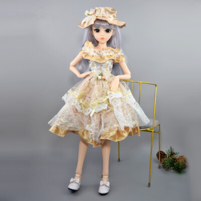 24 inch Girl Doll Face Makeup and Dress Shoes Full Set Lifelike Cute Doll Gift