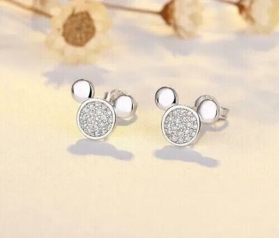 2Ct Round Cut Lab Created Diamond Stud Art Earrings 14K White Gold Plated Silver