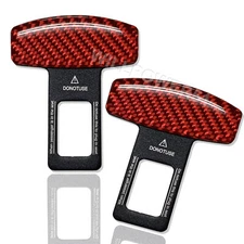 Red Aluminum Alloy Gloss Carbon Fiber Interior Deco Insert Clip Ding Canceller